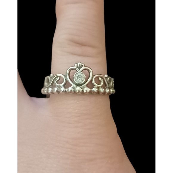 Pandora Ale S925 Marked Princess Crown Ring Size 6.75 - Picture 1 of 7